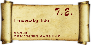 Trnovszky Ede névjegykártya